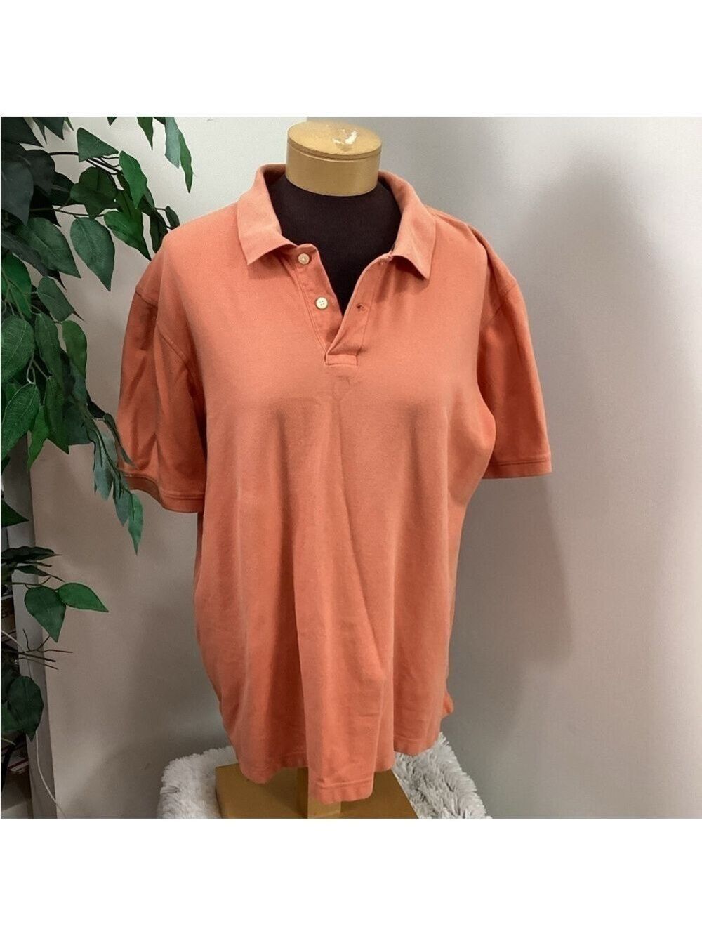 SONOMA short sleeve polo woman’s size large dark peach color thicker mat…